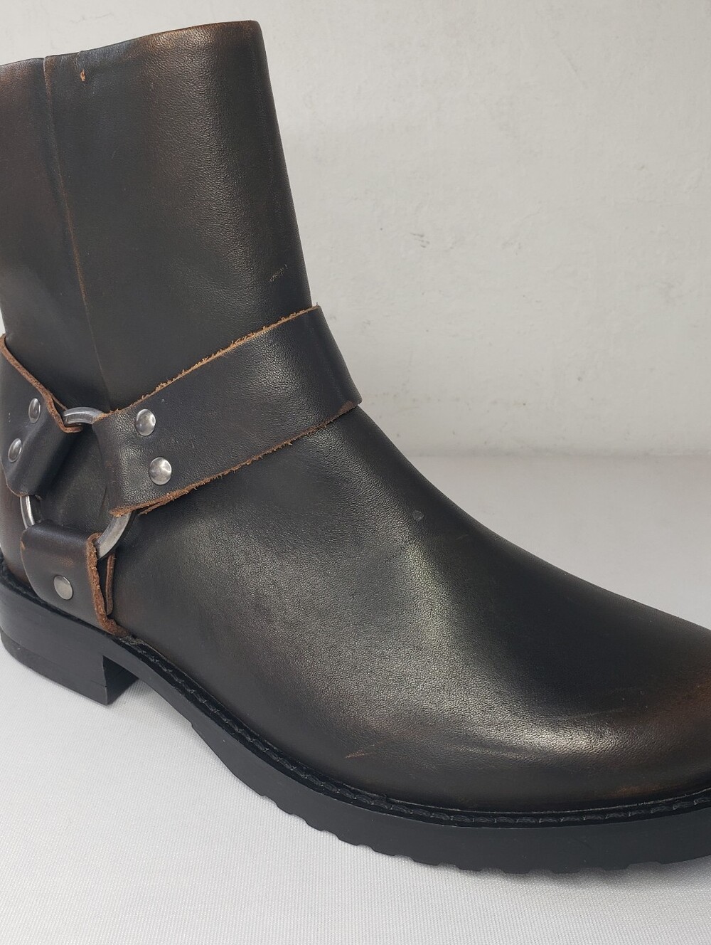Frye SINGLE RIGHT BOOT ONLY Brown Leather Harness REPLACEMENT AMPUTEE